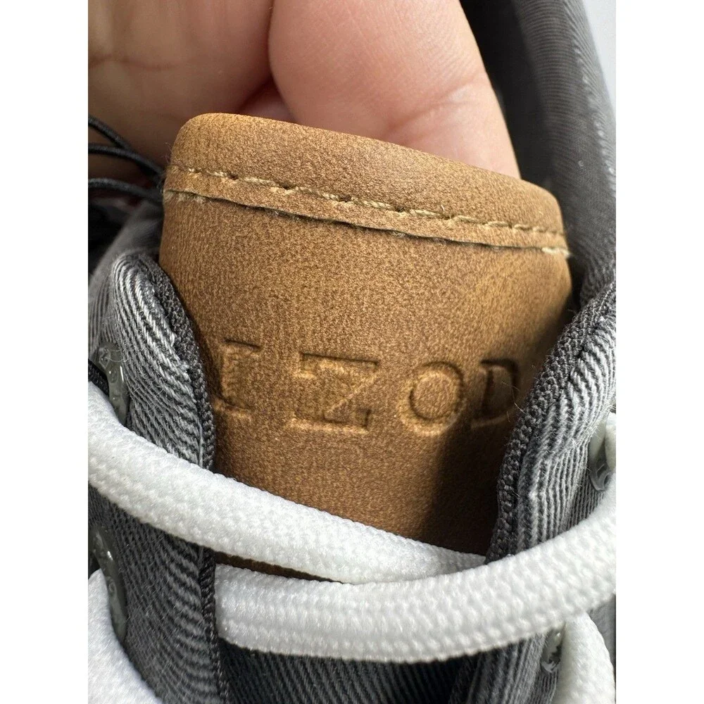 Izod Men's Rangley Canvas Memory Foam Gray Lace Up Sneaker Shoes Size 10 New